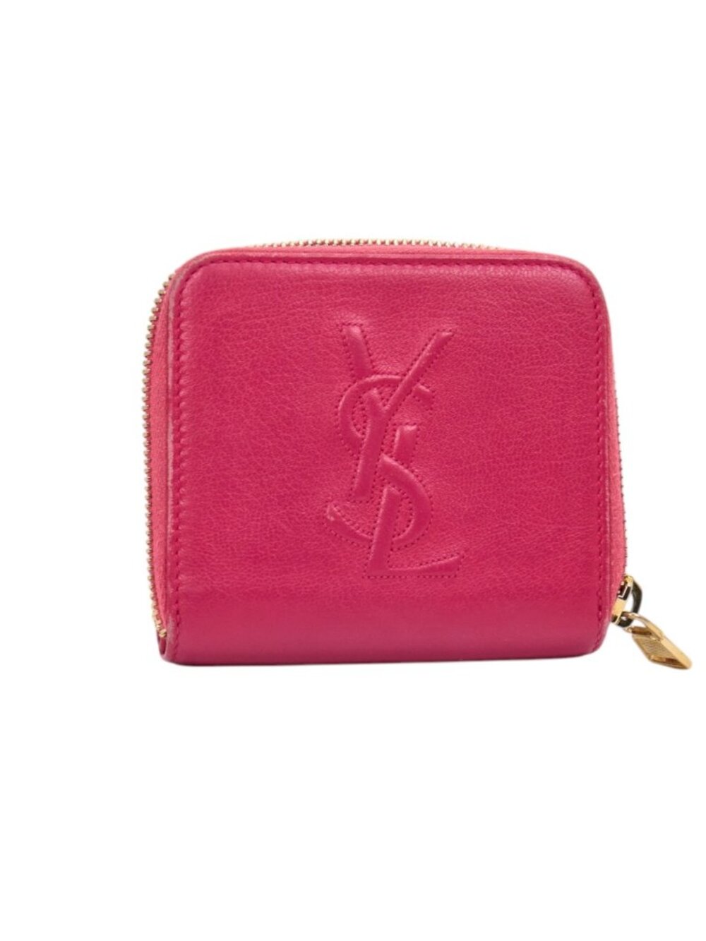 YSL Pink Cassandra Compact Zip Wallet - Picture 1 of 3